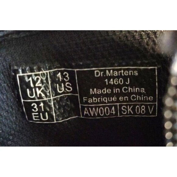 Dr Martens kids Laced Zip Up Gloss Black Shoes Boots 1460 J 13 - Picture 10 of 16